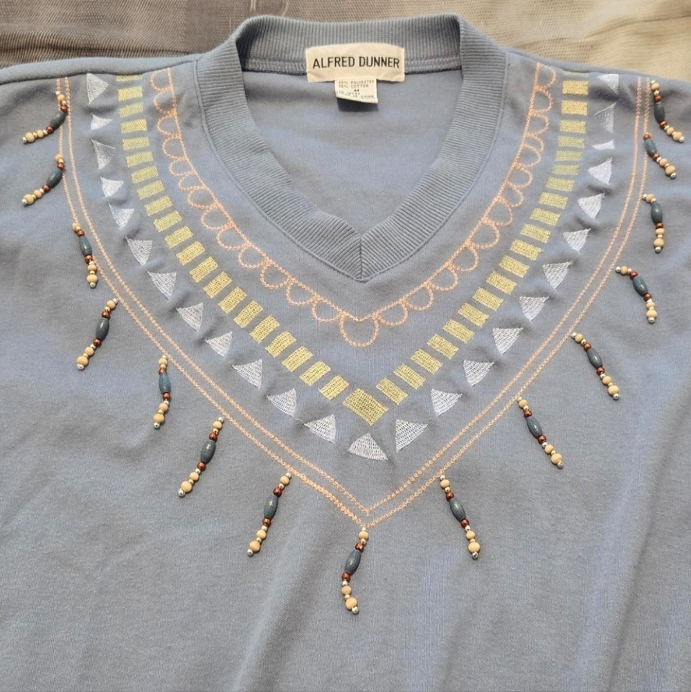 Women's Vintage Western Alfred Dunner Knit Shirt Size M